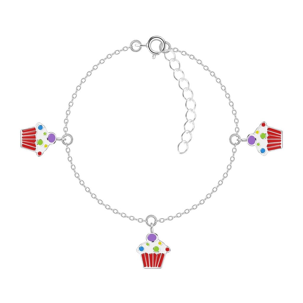 Bracelet cupcake en argent