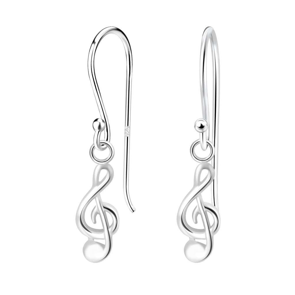 [10014366] Silver G-Clef Earrings