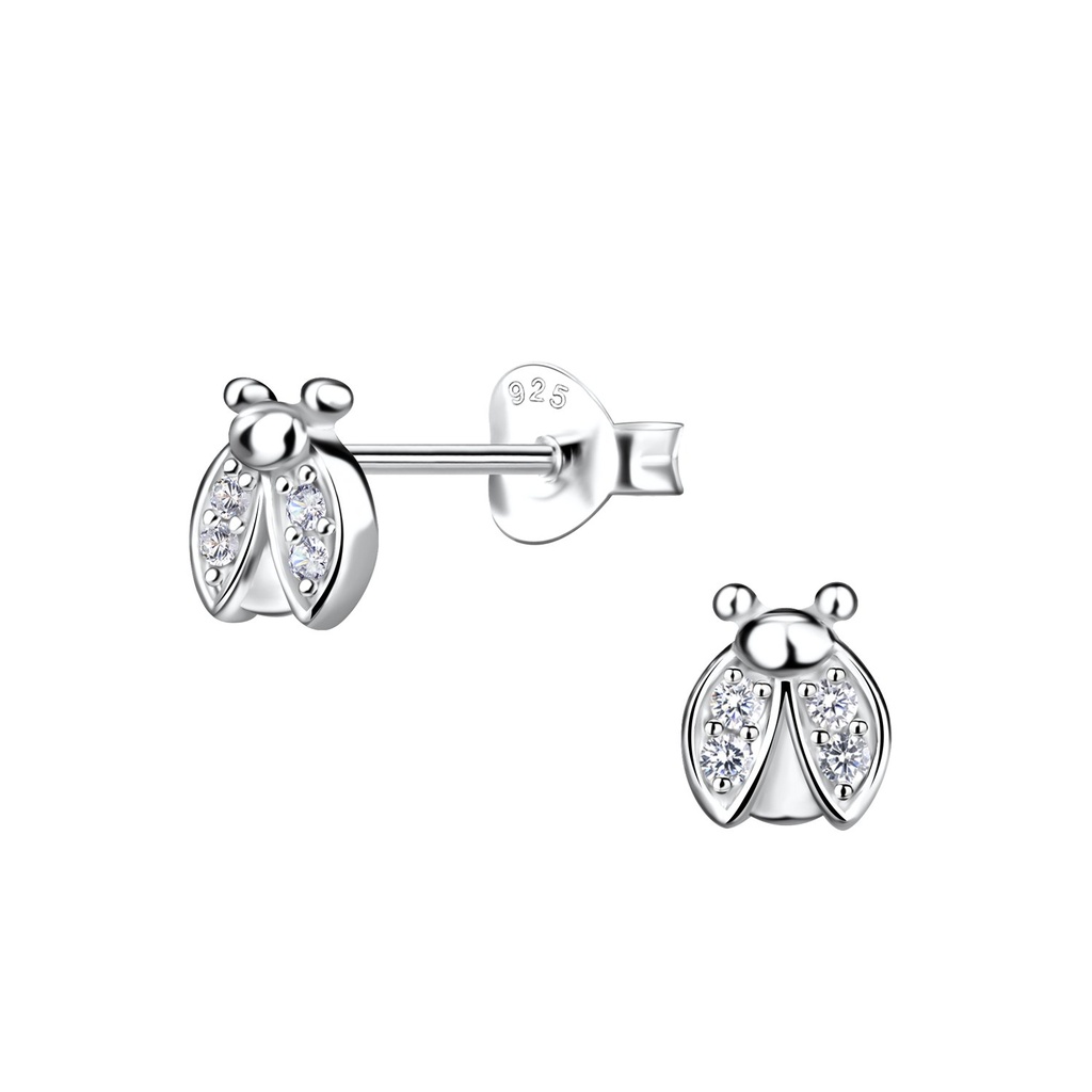 Puces d'oreilles coccinelle en argent
