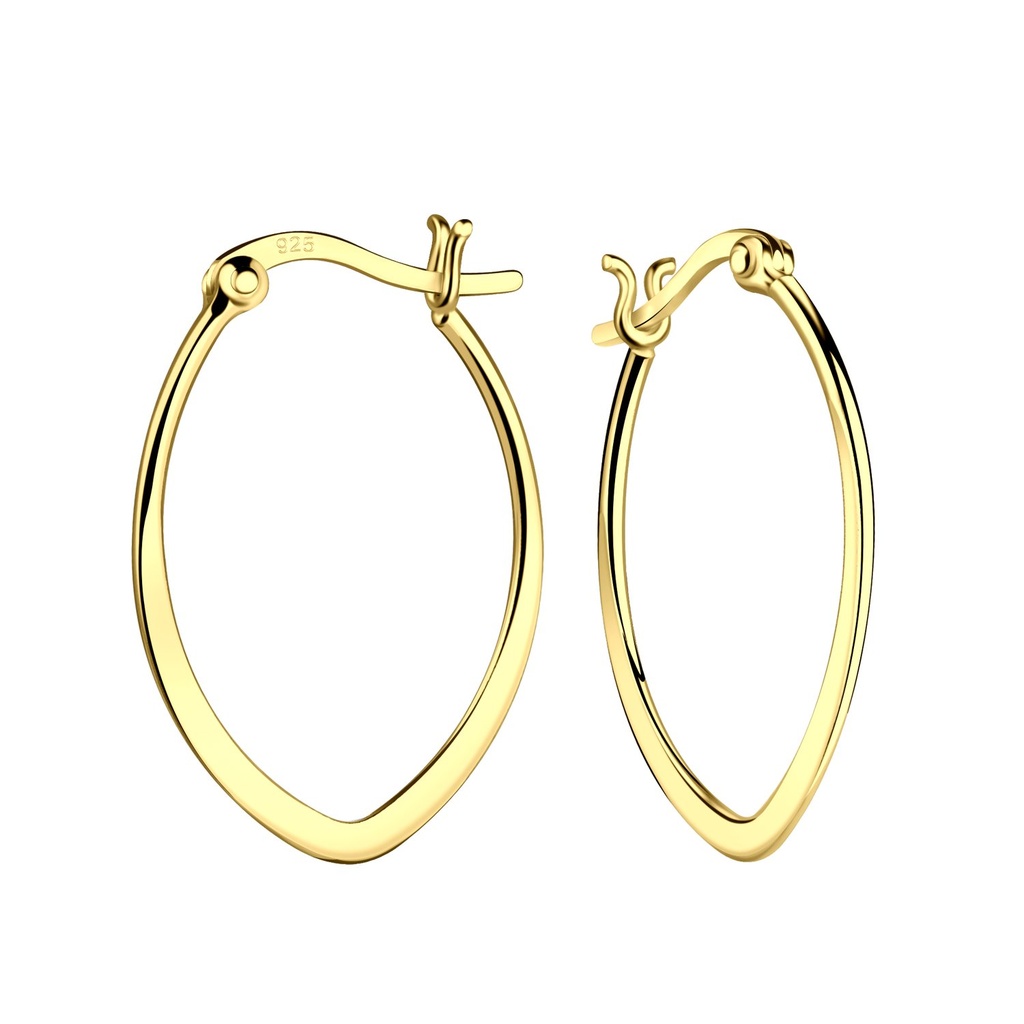 [10031739] Silver French Lock Hoop Earrings