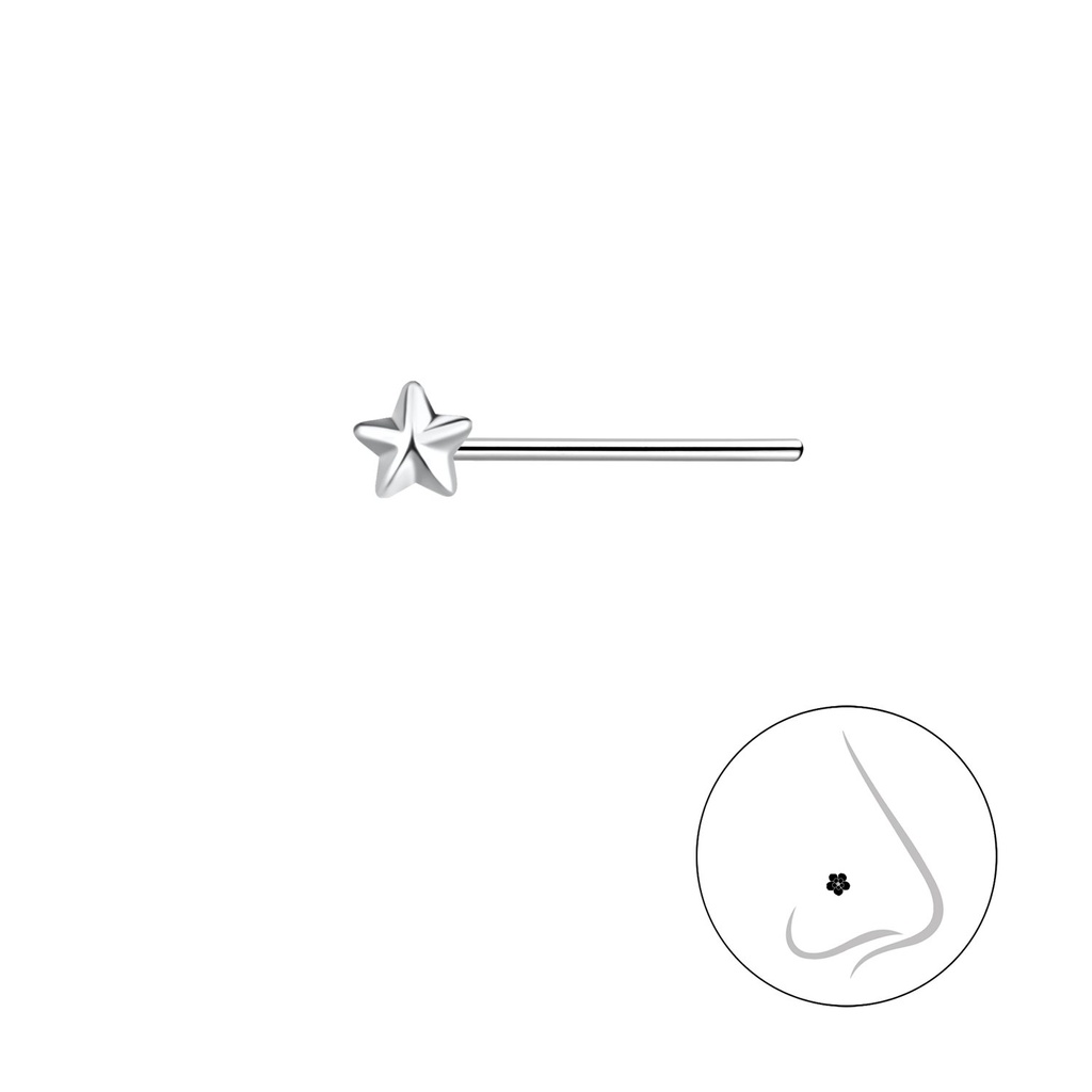 Clou de nez étoile en argent