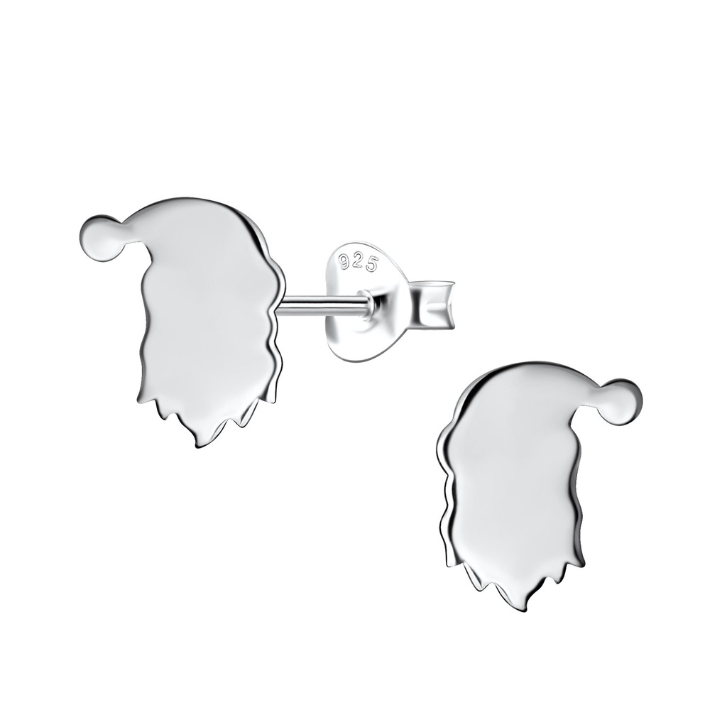 Puces d'oreilles père Noël en argent