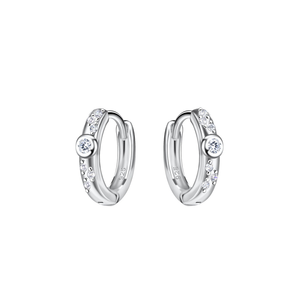 [10032625] 10mm Silver Huggie Earrings