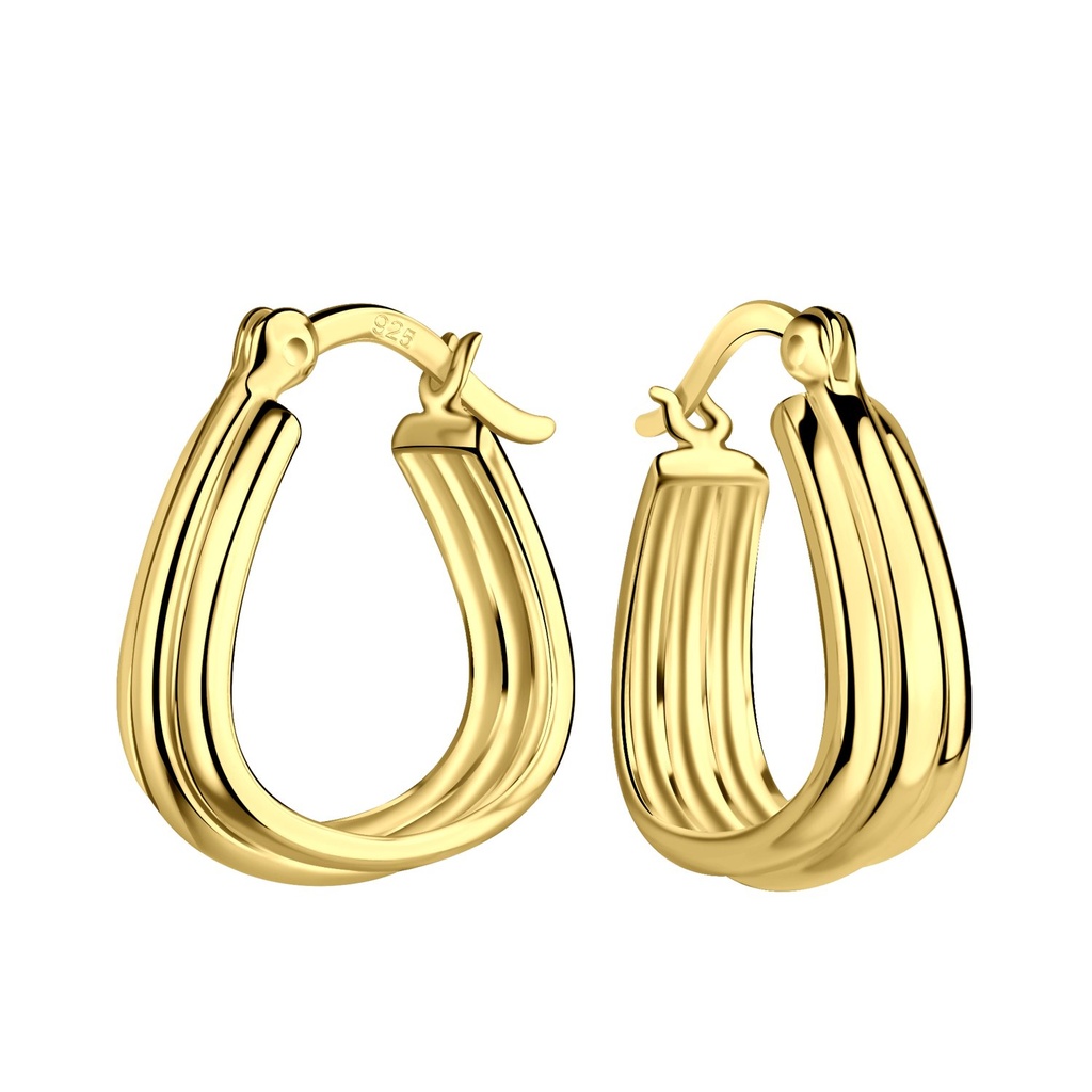Créoles fermoir français à motifs en argent