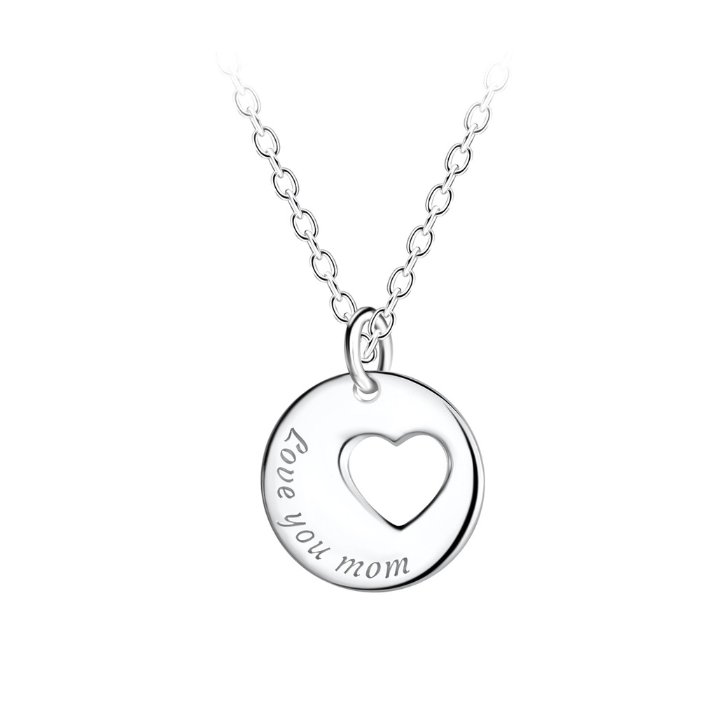 [10032626] Silver Love You Mom Necklace