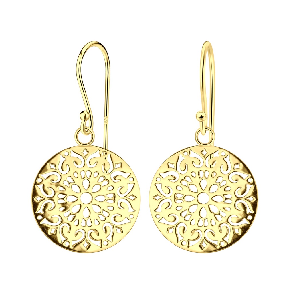 [10032092] Silver Open Art Filigree Earrings