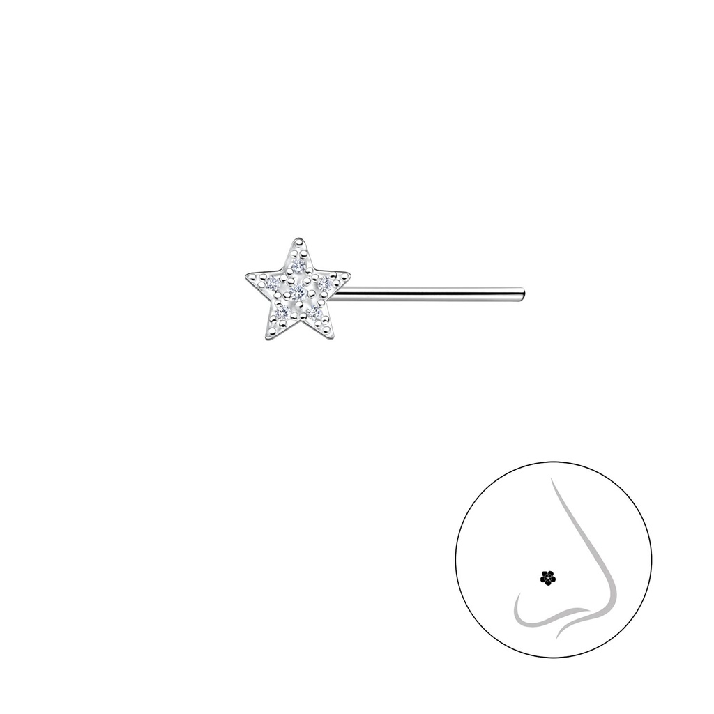 [10032387] Clou de nez étoile en argent