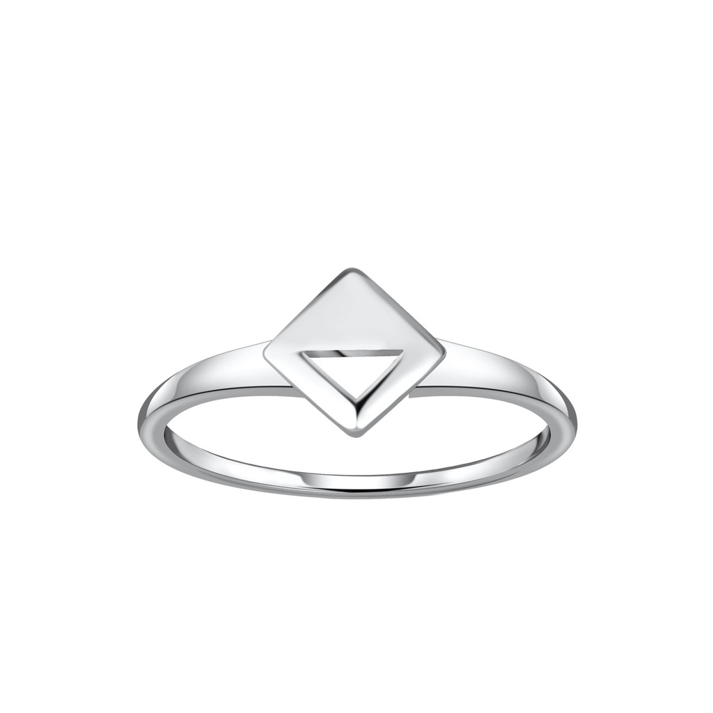 [10032420] Silver Square Ring (EU 52 / US 6)