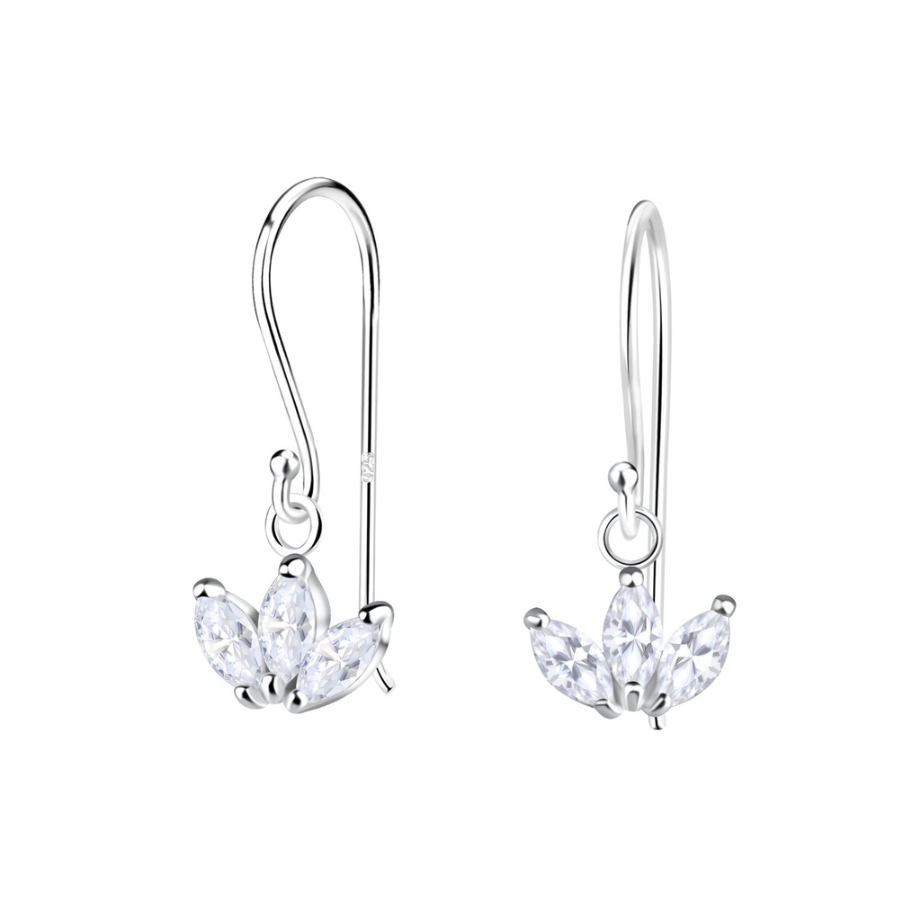 Boucles d'oreilles fleur en argent