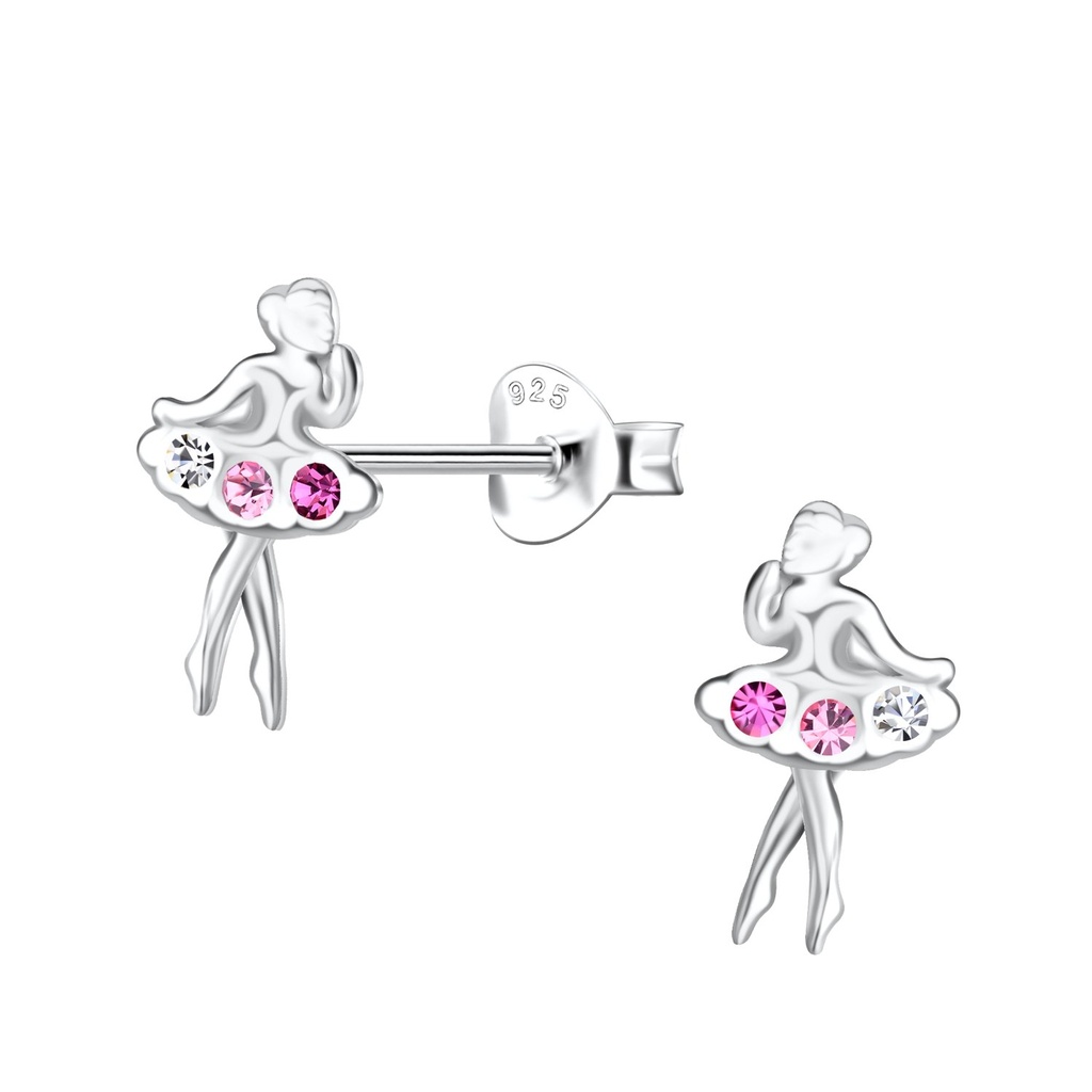 Puces d'oreilles ballerine en argent