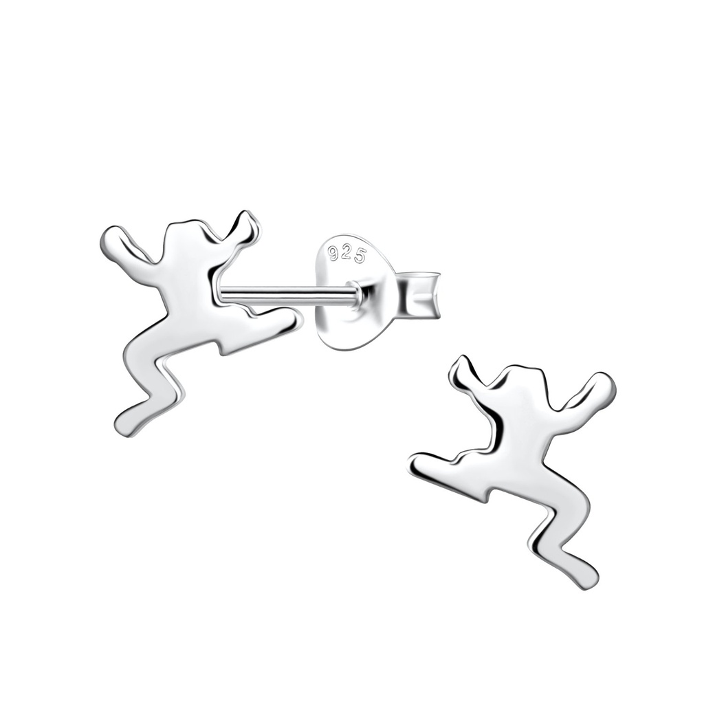 Puces d'oreilles grenouille en argent