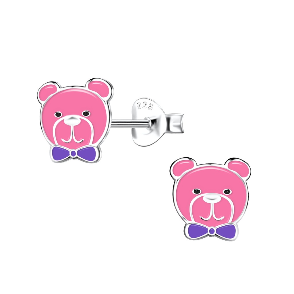 Puces d'oreilles ours en argent