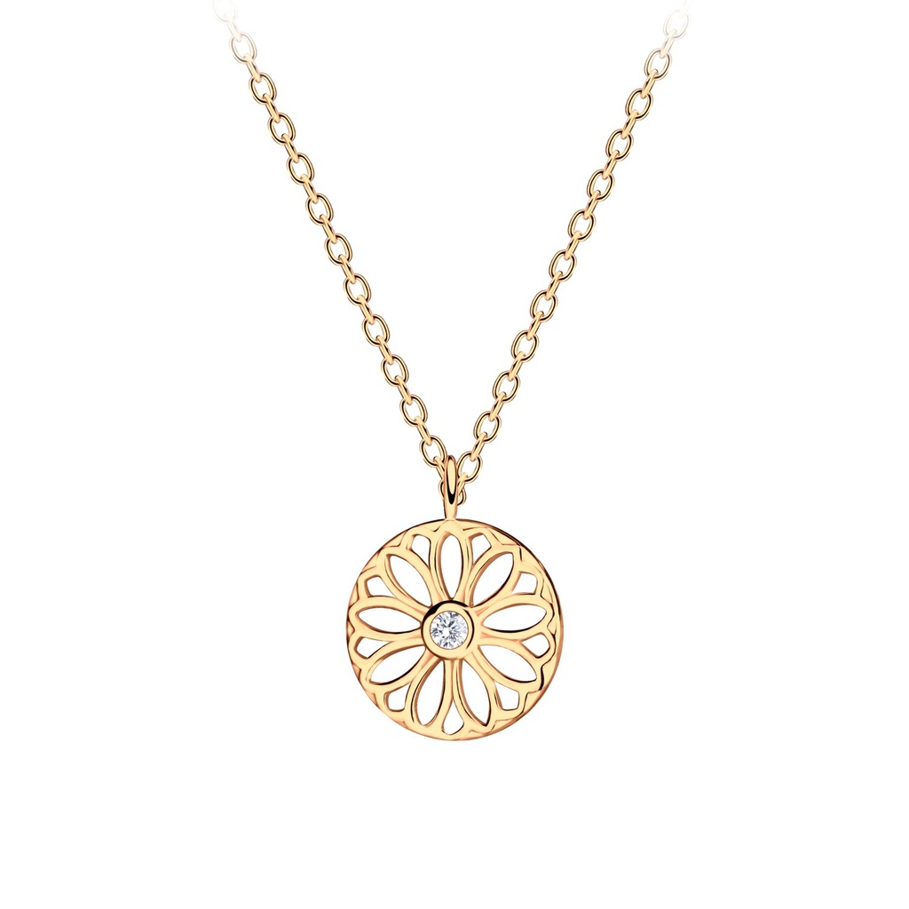 [10032341] Silver Flower Necklace