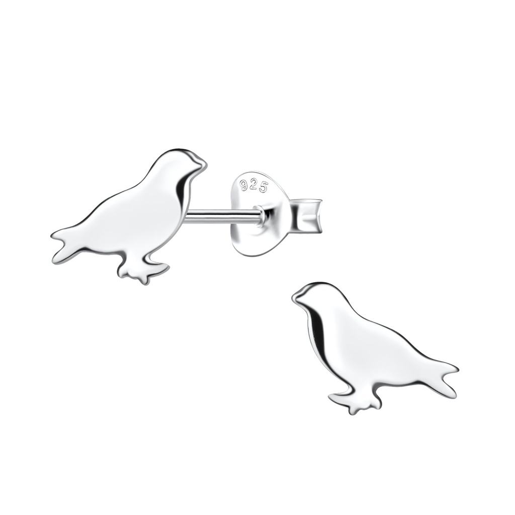 Silver Bird Stud Earrings