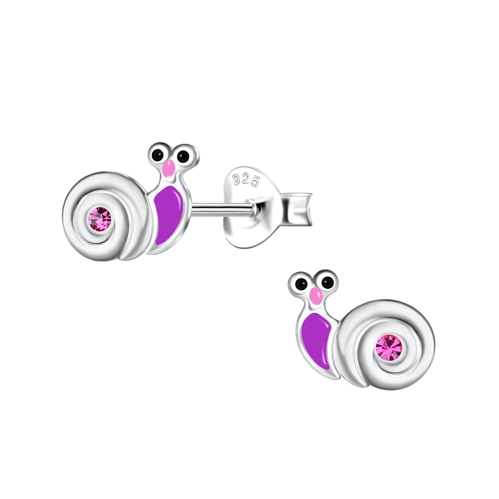 Silver Snail Stud Earrings