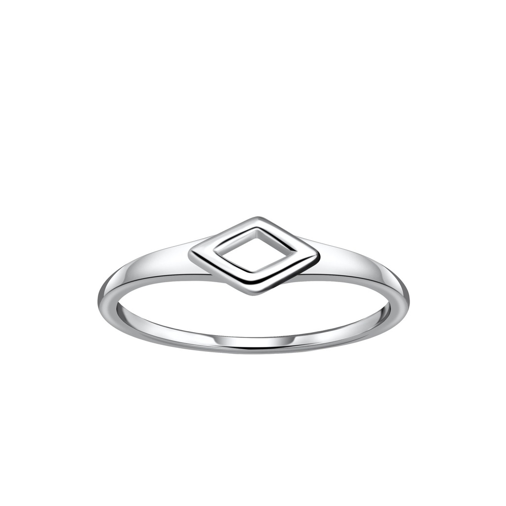 Bague en forme de diamant en argent