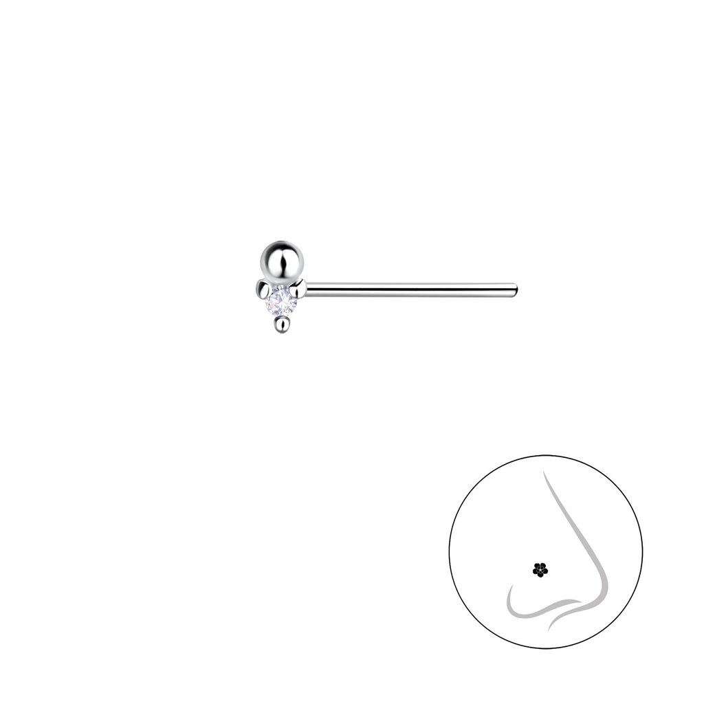 Silver Geometric Nose Stud