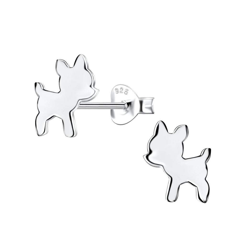 Silver Baby Deer Stud Earrings