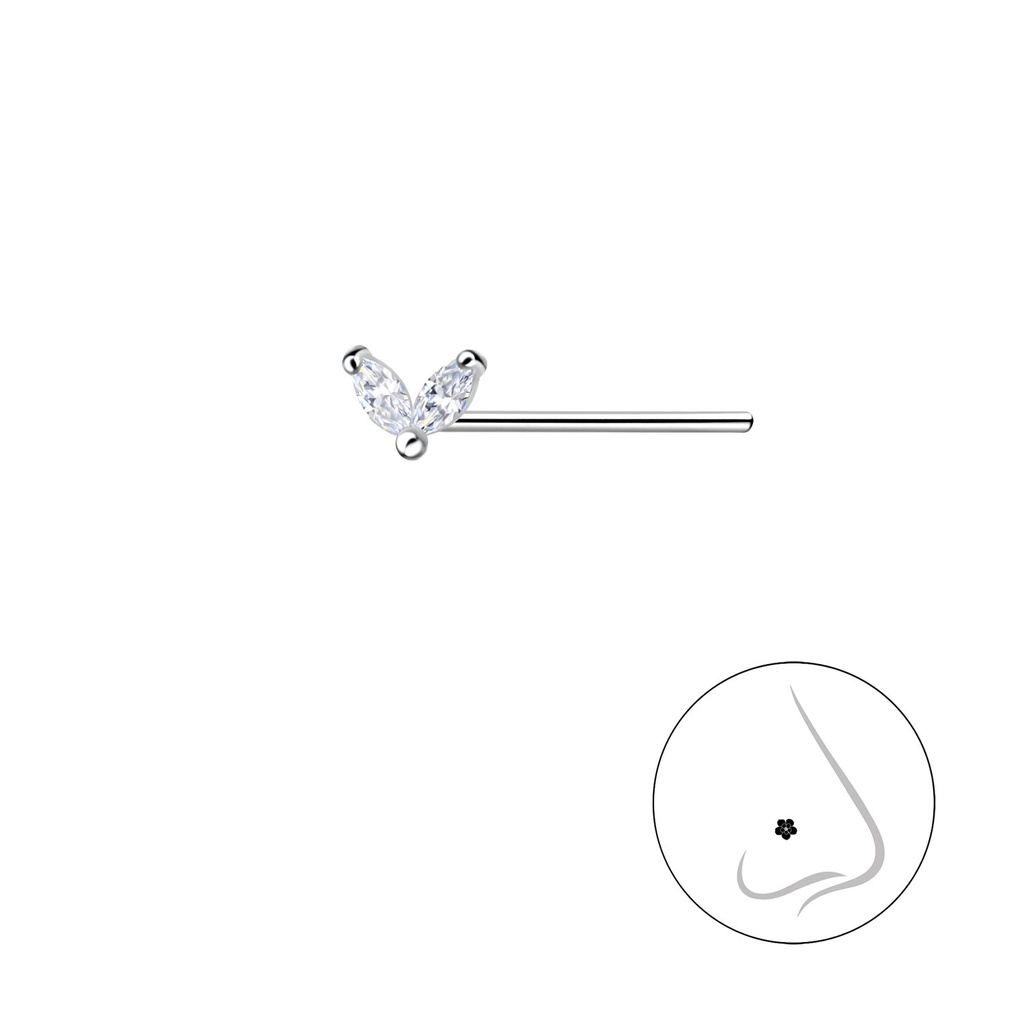 Clou de nez cœur en argent