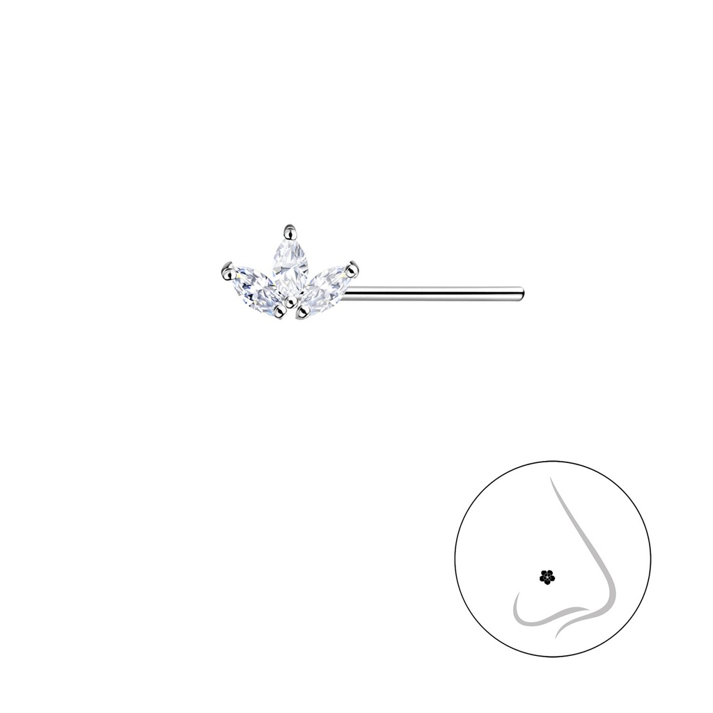 Silver Flower Nose Stud