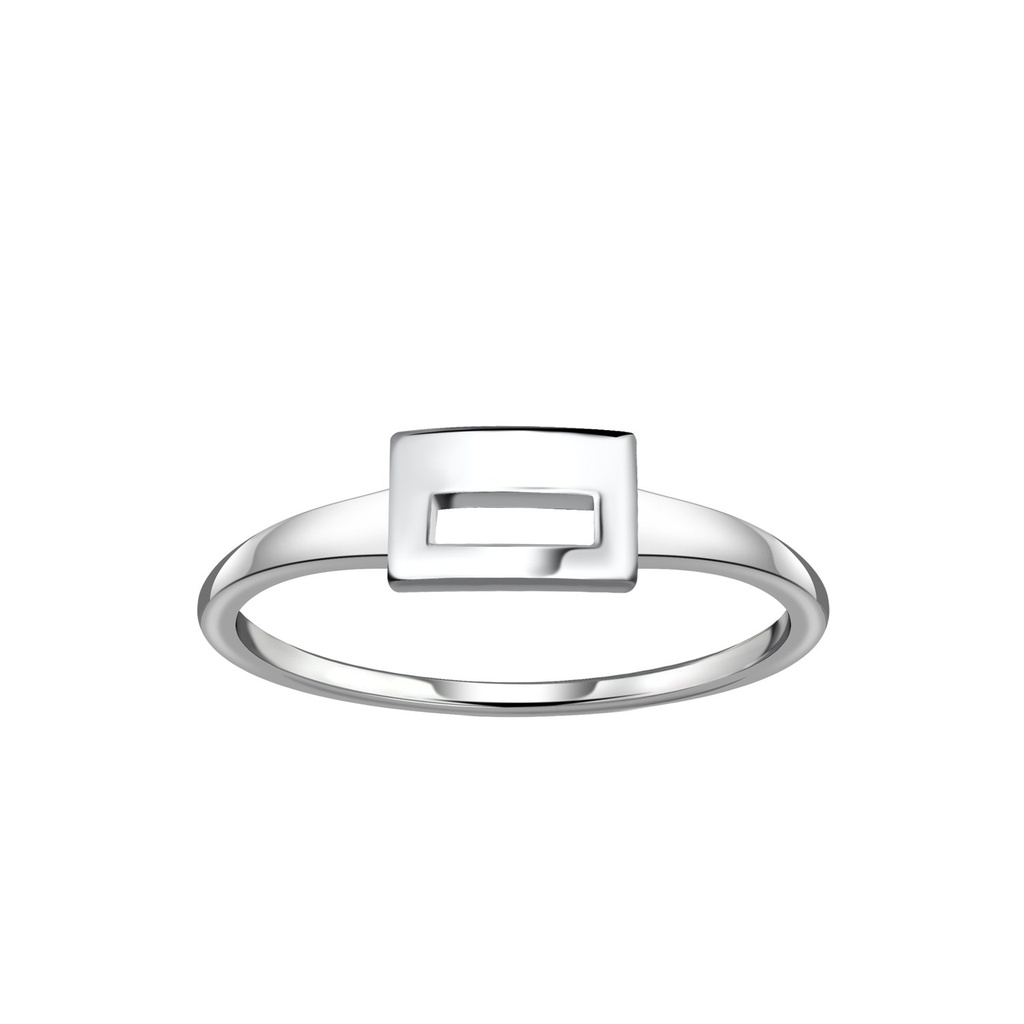 Bague rectangle en argent