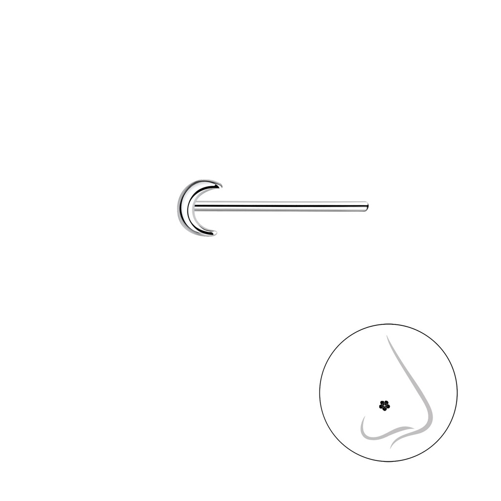 Clou de nez lune en argent
