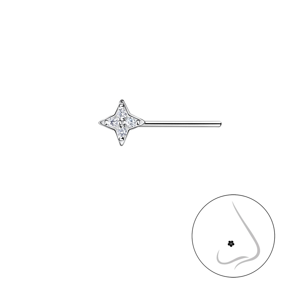 Silver Star Nose Stud