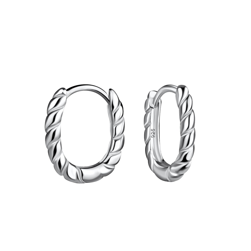 Créoles huggie torsadées en argent