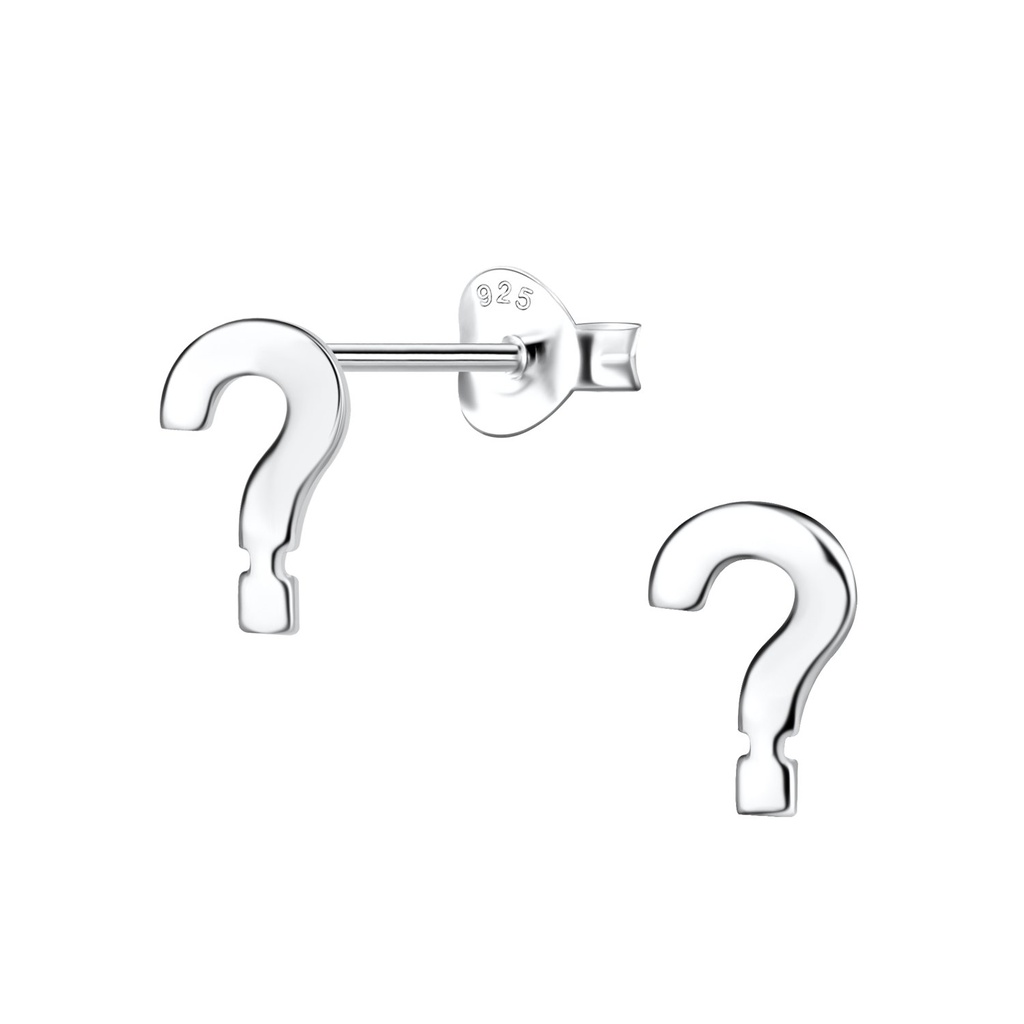 Puces d'oreilles point d'interrogation en argent