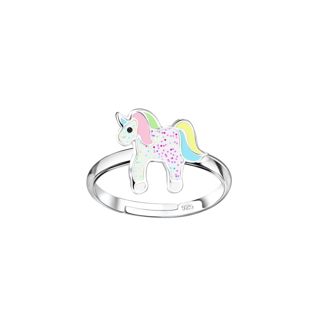 Bague réglable licorne en argent