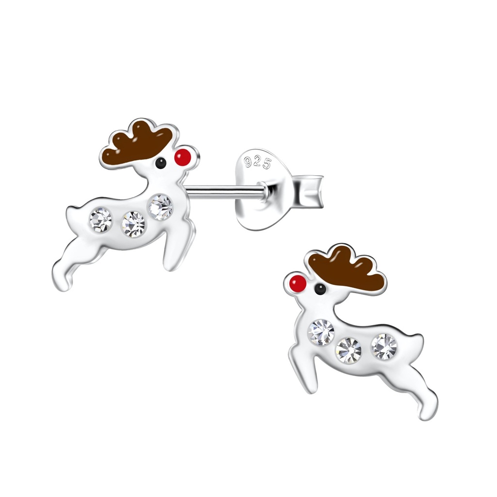 Puces d'oreilles renne en argent