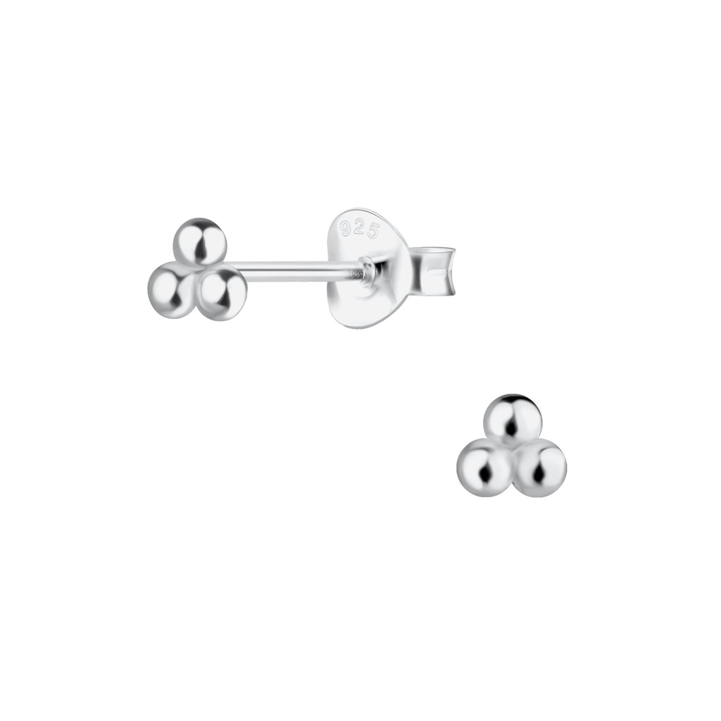 Puces d'oreilles boule en argent