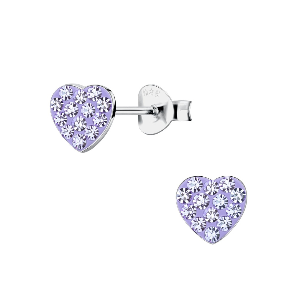 Puces d'oreilles cœur en argent