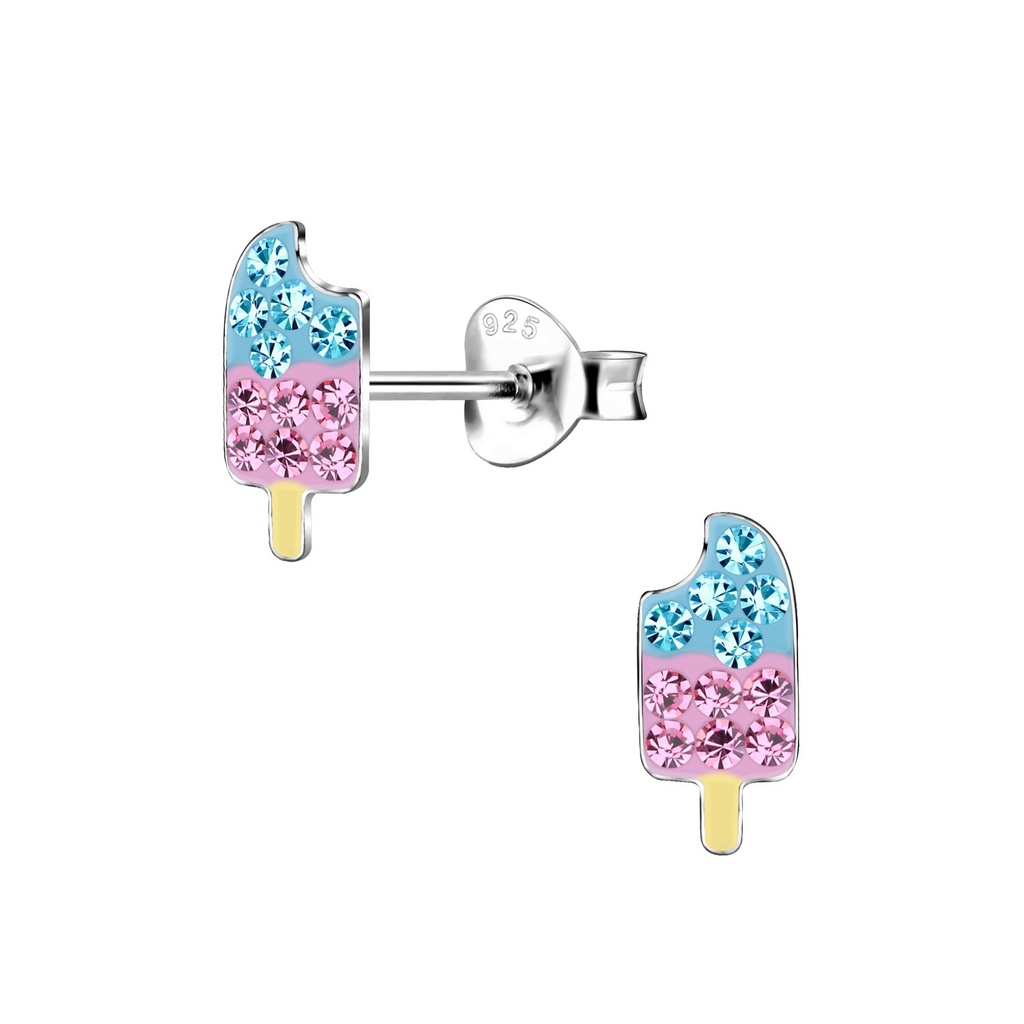 Silver Ice Cream Stud Earrings