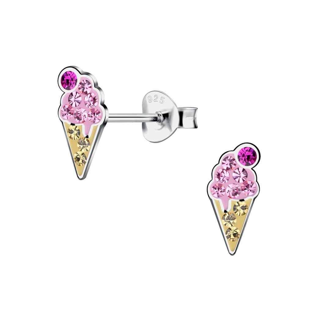 Puces d'oreilles glace en argent