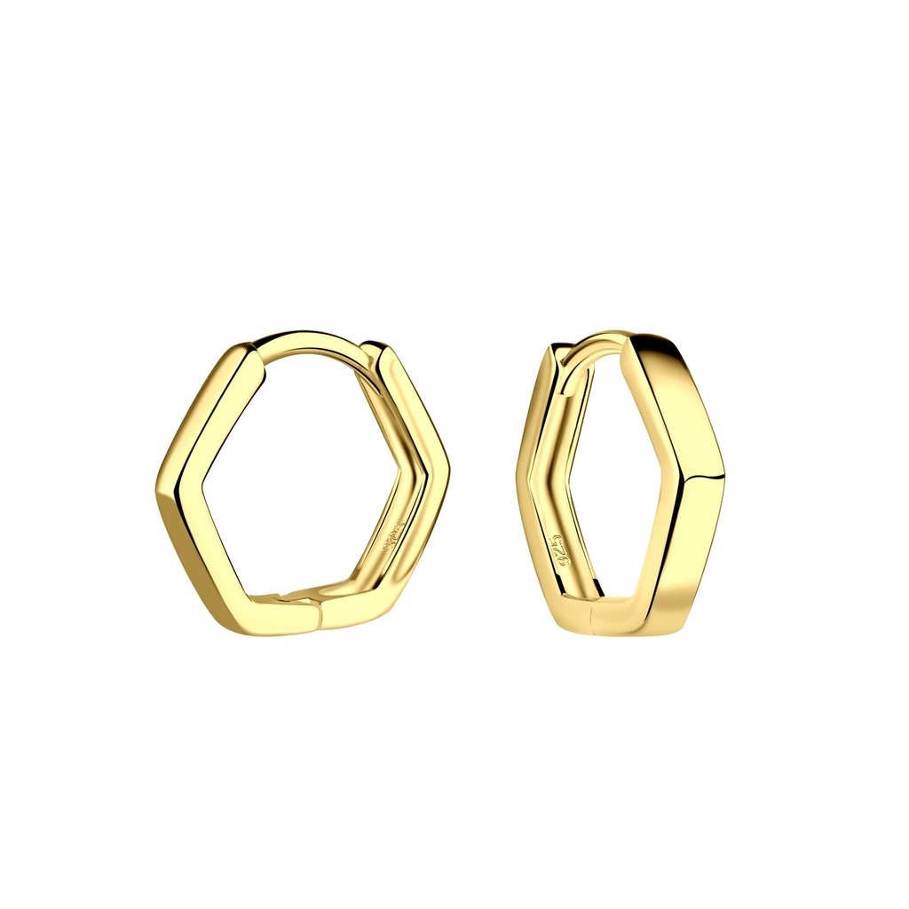 Créoles huggie géométriques en argent 13 mm