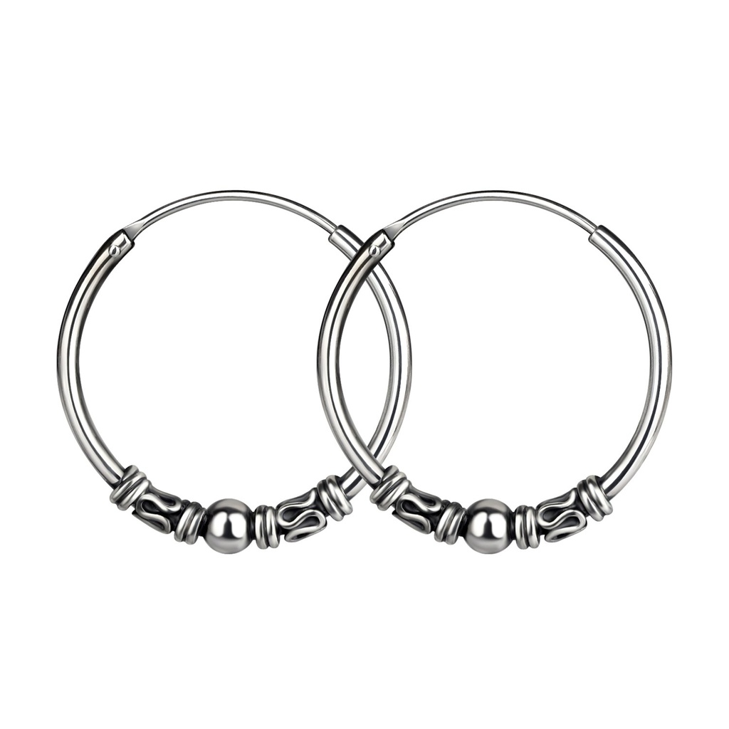 [10032026] 20mm Silver Bali Hoop Earrings
