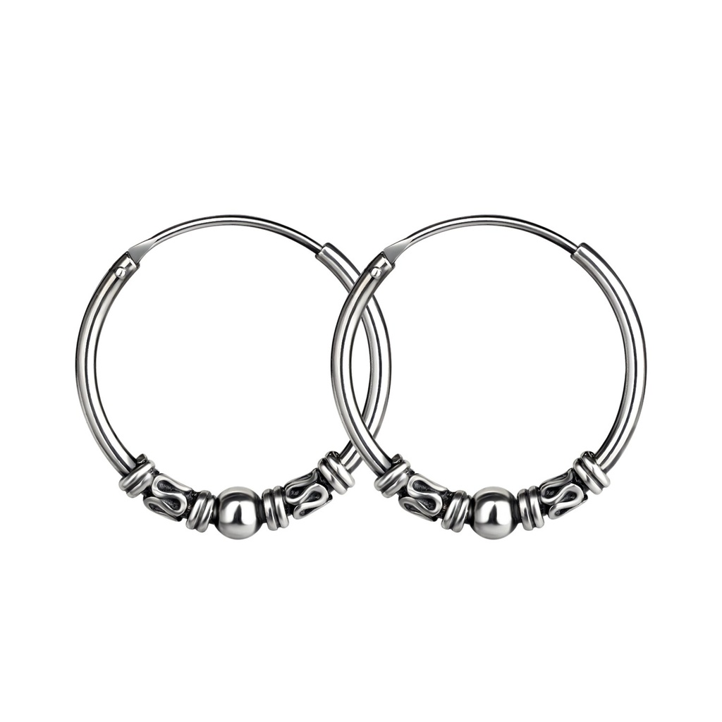 Créoles Bali en argent 18 mm