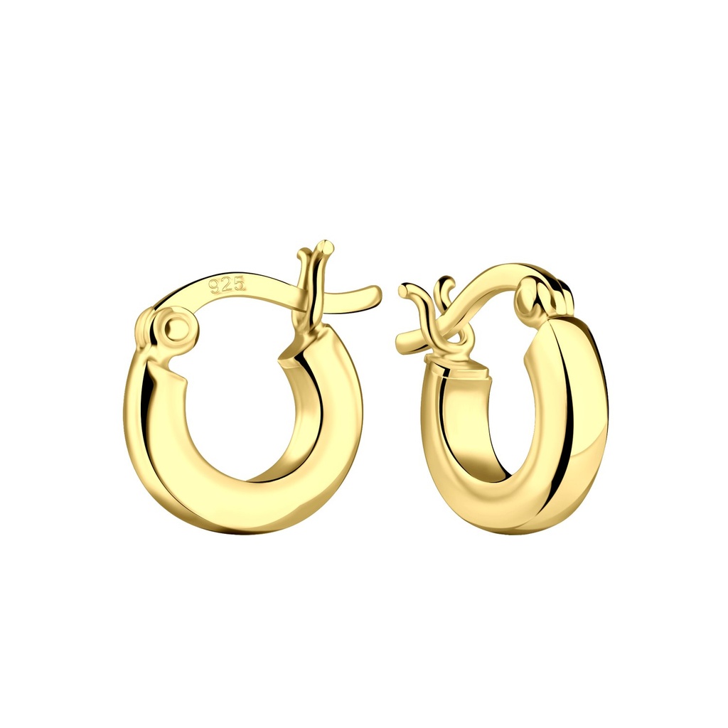 Créoles fermoir français en argent 10 mm