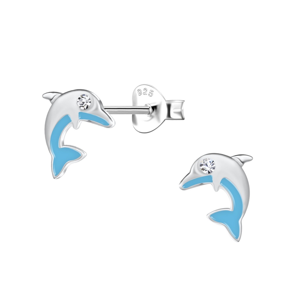 Puces d'oreilles dauphin en argent