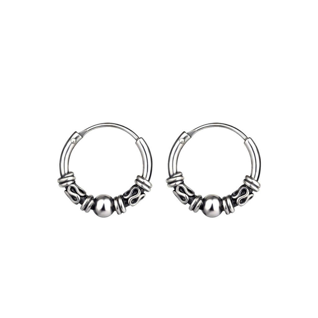 Créoles Bali en argent 12 mm