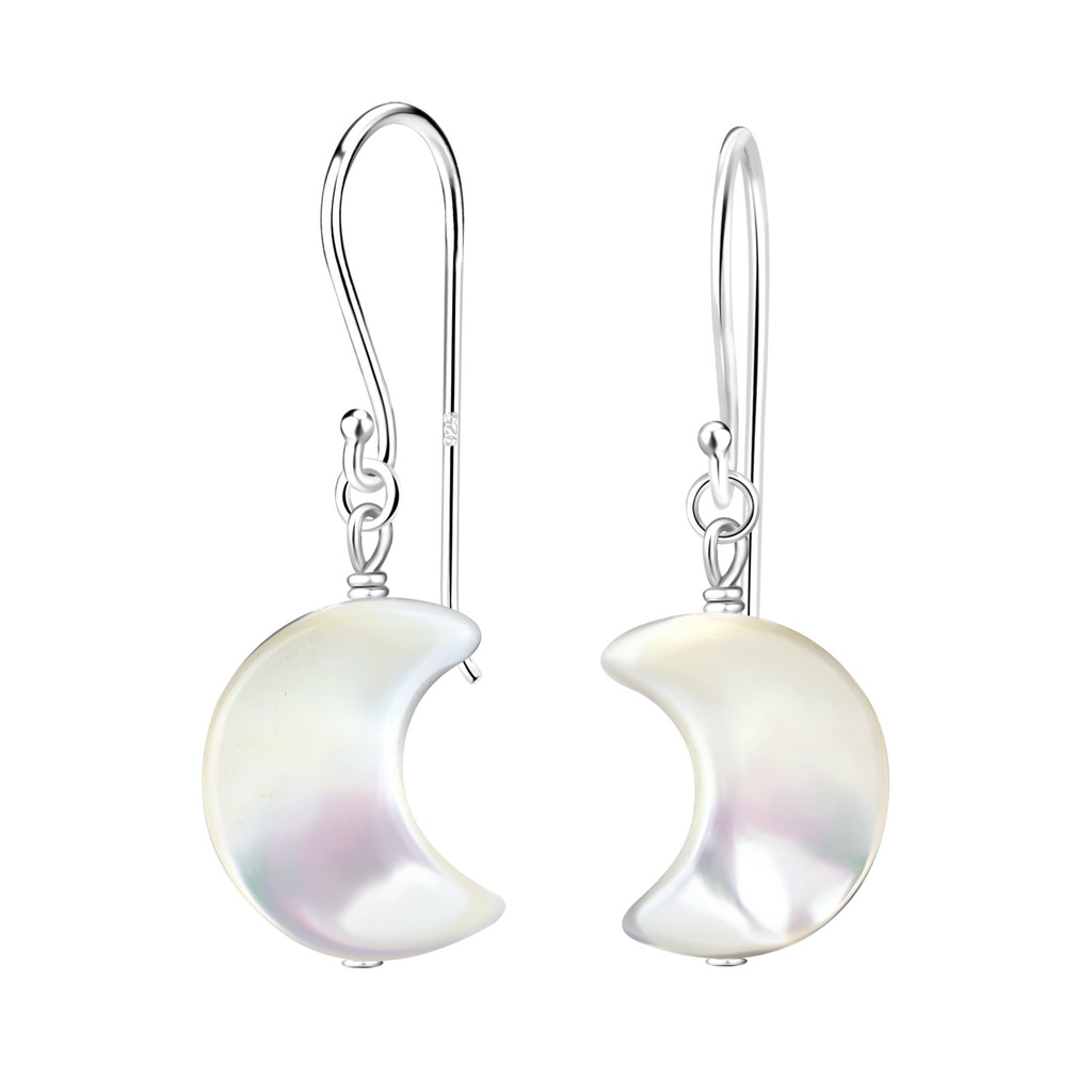 Boucles d'oreilles lune en argent