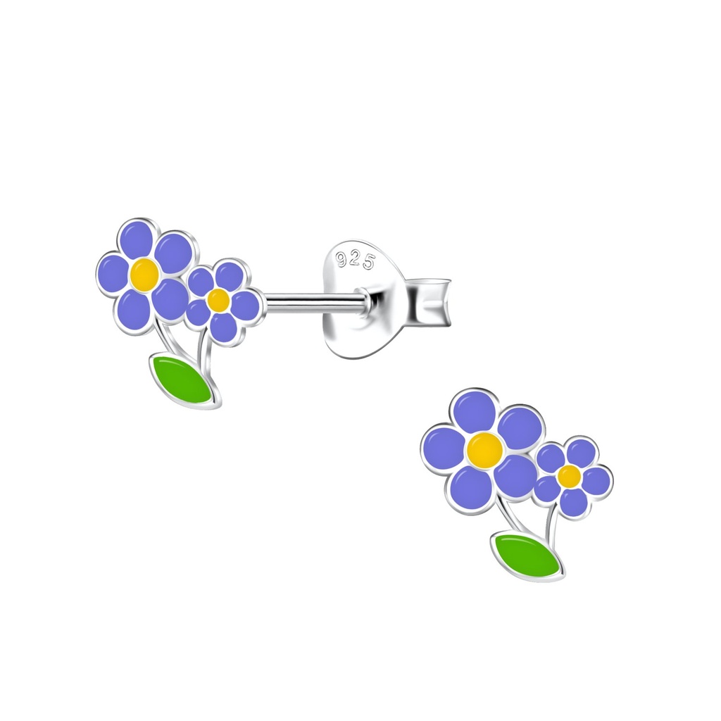 Silver Flower Stud Earrings