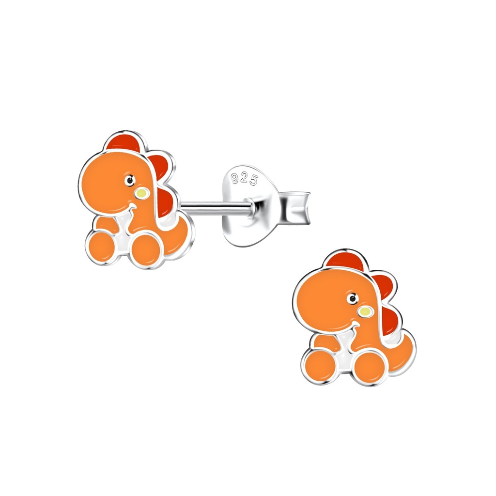 Puces d'oreilles dinosaure en argent