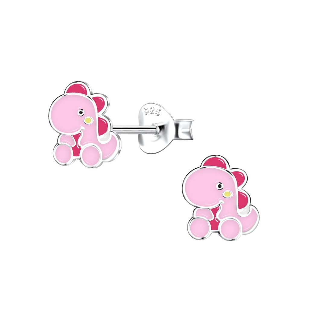 Puces d'oreilles dinosaure en argent