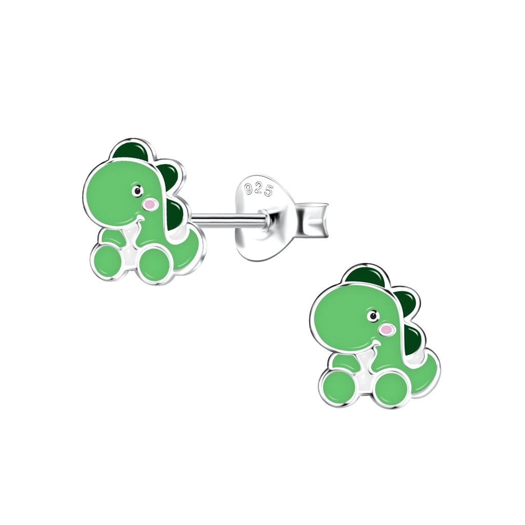 Puces d'oreilles dinosaure en argent