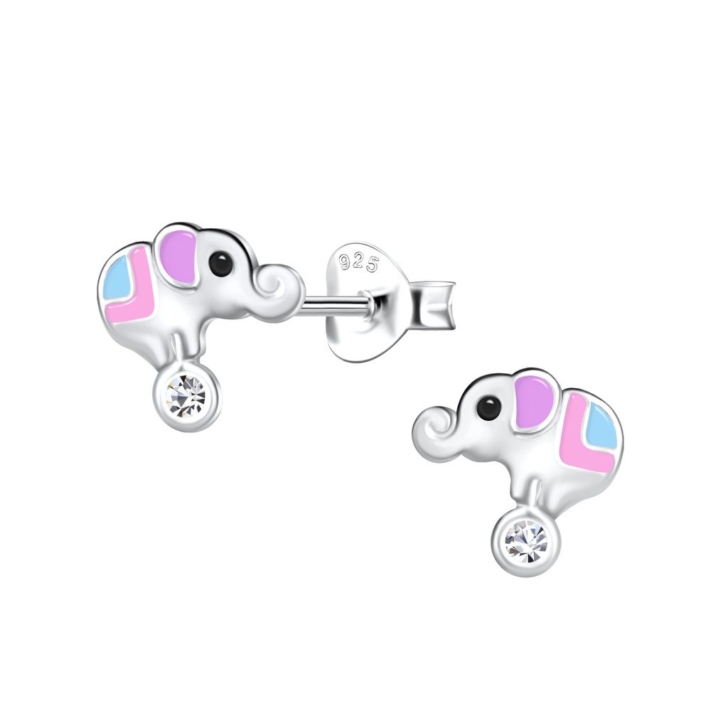 Puces d'oreilles éléphant en argent