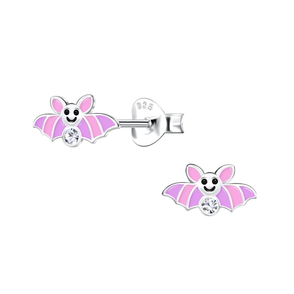 Puces d'oreilles chauve-souris en argent