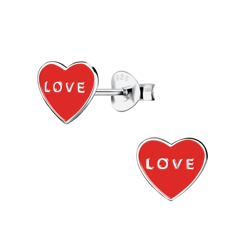Silver Heart Stud Earrings