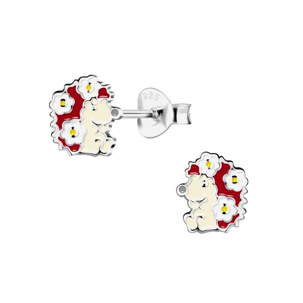 Puces d'oreilles hérisson en argent